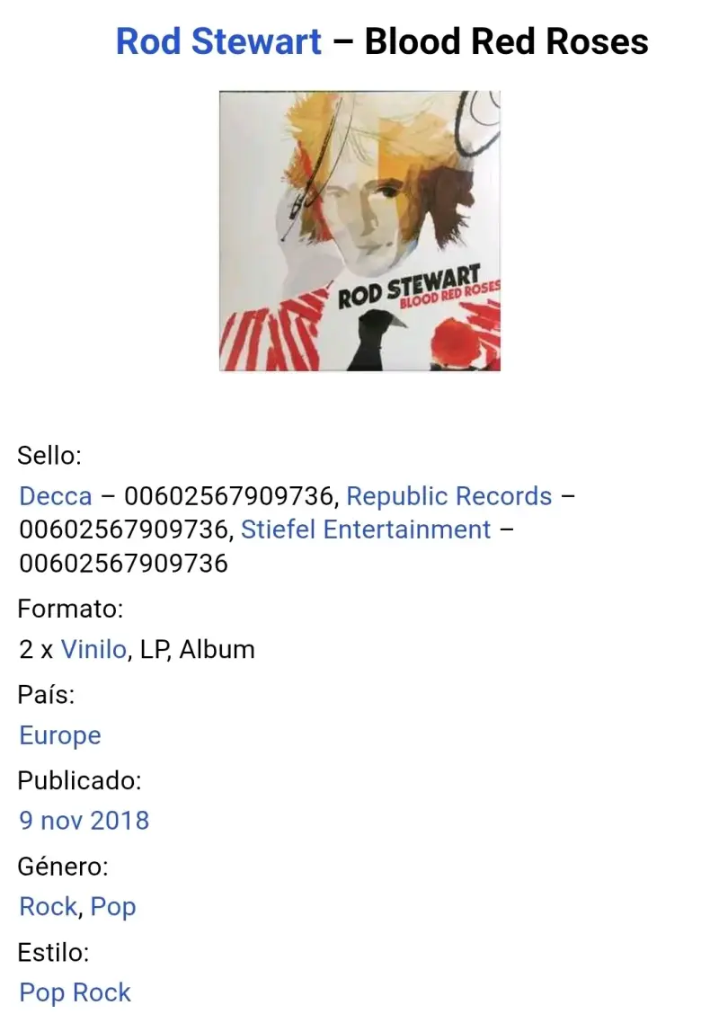 Vinilo Rod Stewart Blood Red Roses 2xLP - 4