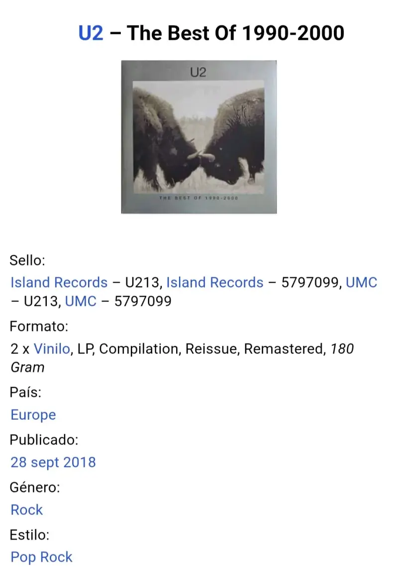 Vinilo U2 The Best Of 1990-2000 doble LP - 4