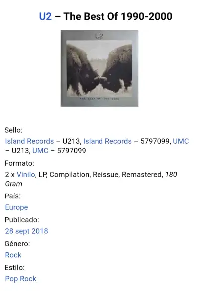 Vinilo U2 The Best Of 1990-2000 doble LP - miniatura 4