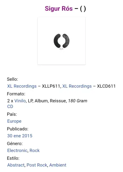 Vinilo Sigur Rós ( ) Edición Reissue - miniatura 4