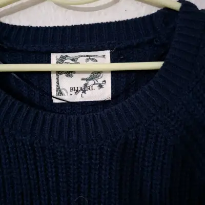 Suéter azul marino de lana para mujer Blugirl - miniatura 3