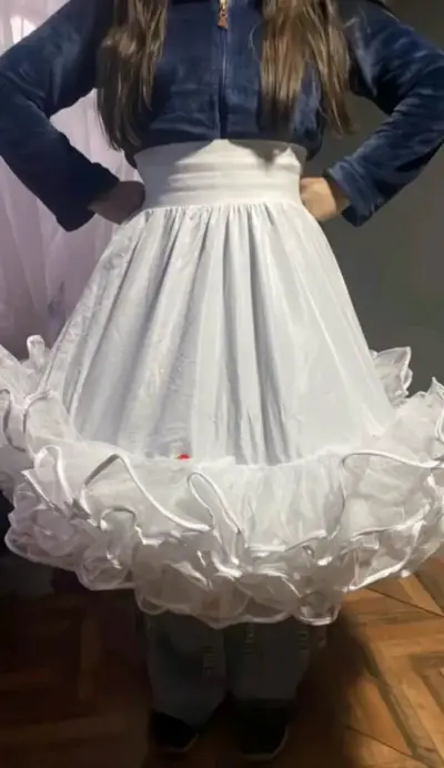 Enagua Blanca con Volantes para Vestido (falso) - miniatura 2