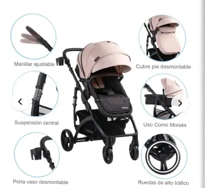 Coche de bebé Bebesit con moisés y silla de auto - miniatura 3