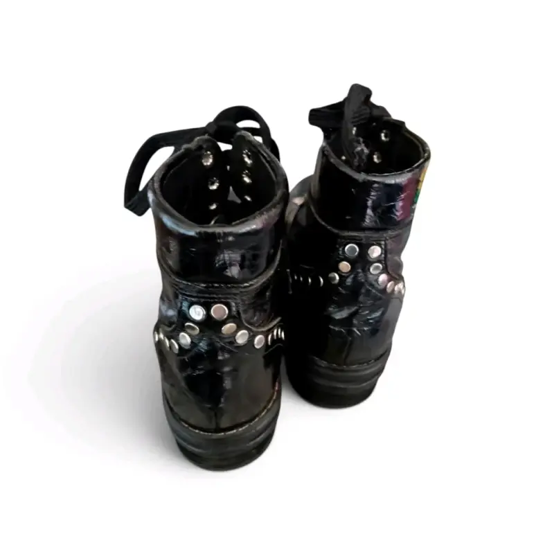 Botines de cuero negro con tachuelas - 3