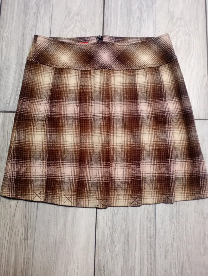 Falda corta a cuadros marrón Esprit - 1