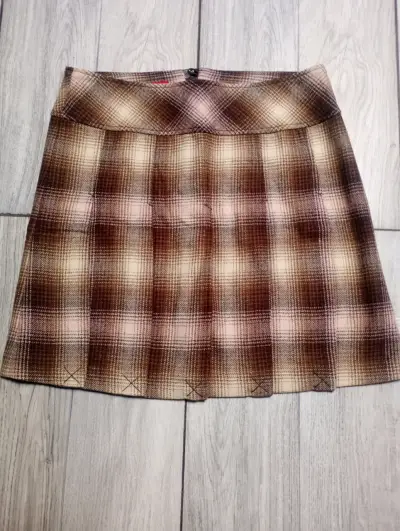 Falda corta a cuadros marrón Esprit - miniatura 1