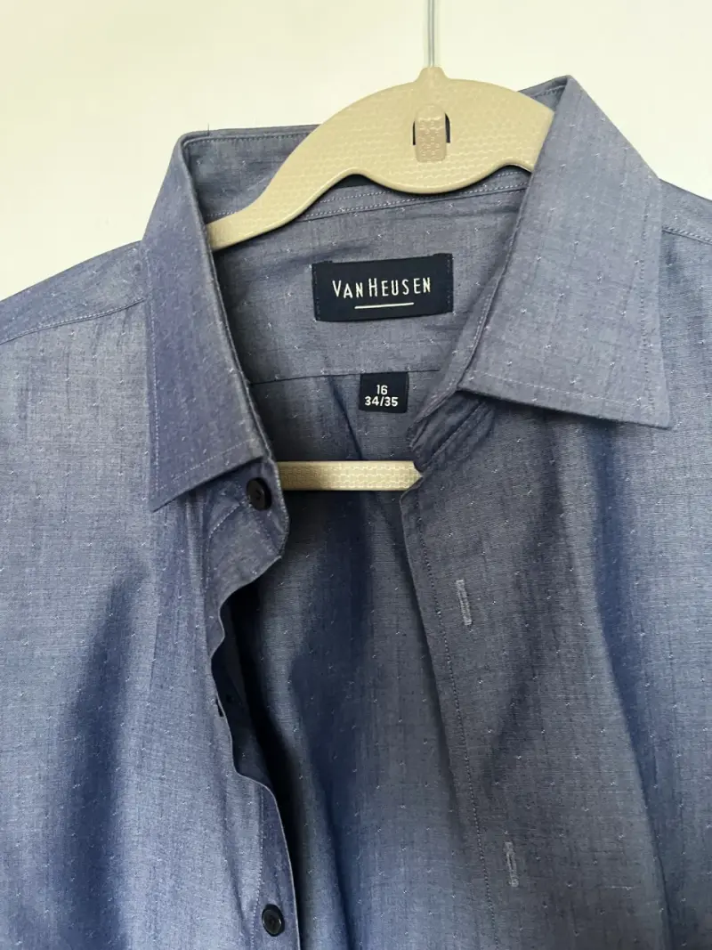Camisa Van Heusen Slim Fit Azul Talla 16 - 1