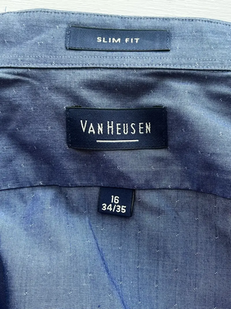 Camisa Van Heusen Slim Fit Azul Talla 16 - 4