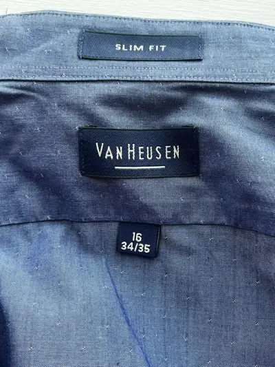 Camisa Van Heusen Slim Fit Azul Talla 16 - miniatura 4