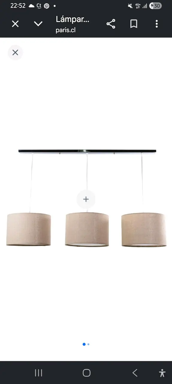Lámpara colgante triple moderna beige - 2