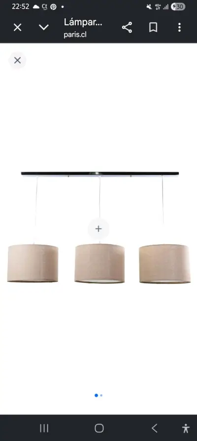 Lámpara colgante triple moderna beige - miniatura 2