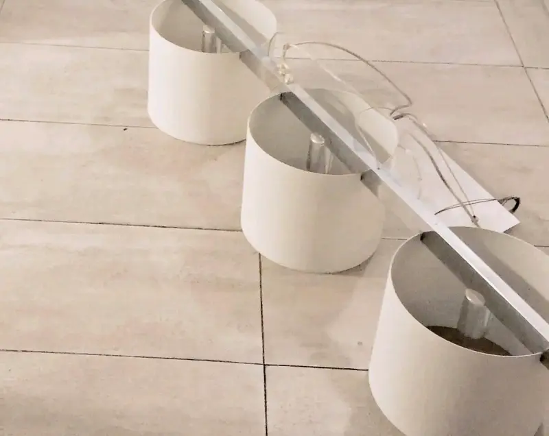 Lámpara colgante triple moderna beige - 3