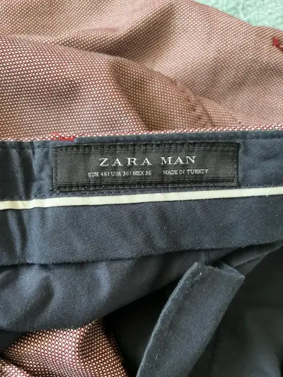 Pantalones de vestir Zara Man color burdeos - miniatura 2