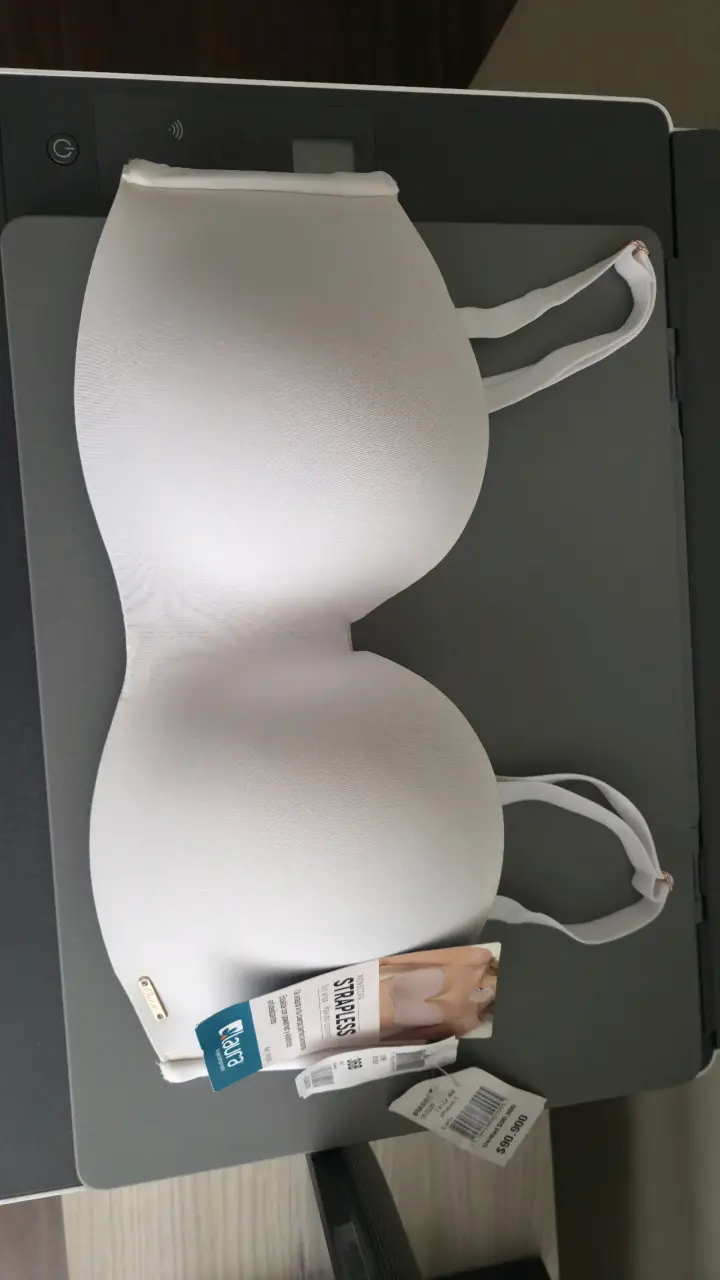 Sostén Strapless Monocopa Laura 36B Blanco y Negro - 1