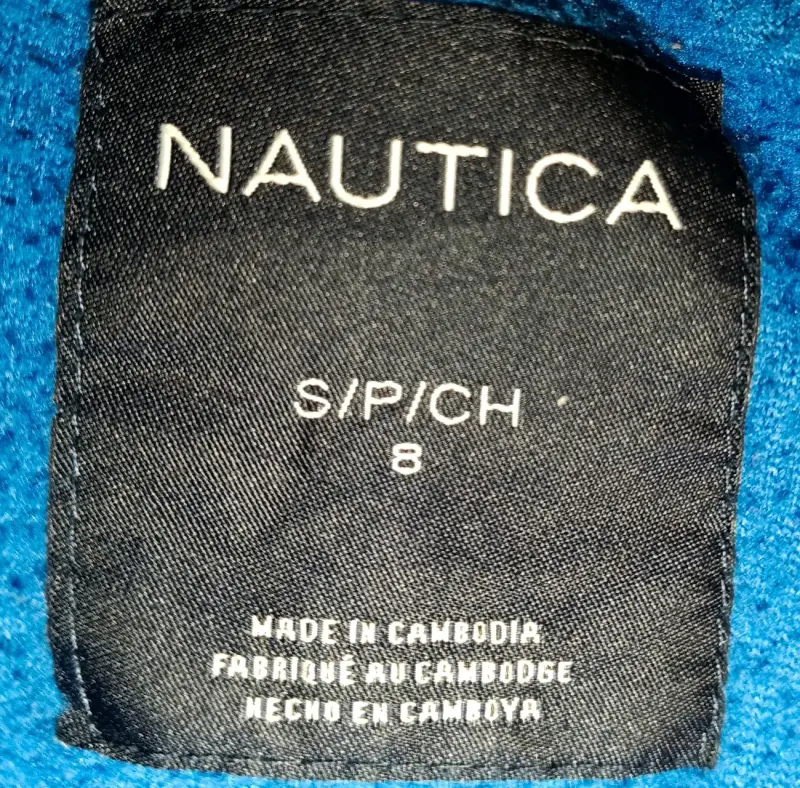 Polerón con capucha Nautica azul y negro talla S - 3