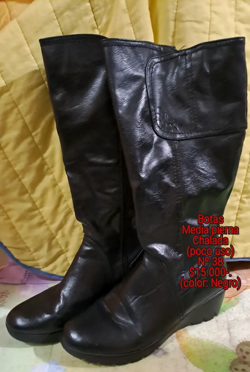 Botas de media pierna negras talla 38