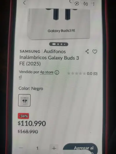 Audífonos Inalámbricos Samsung Galaxy Buds3 FE Negros - miniatura 2