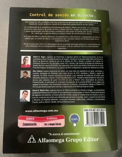 Libro Control de Sonido en Directo - Alfaomega - miniatura 2