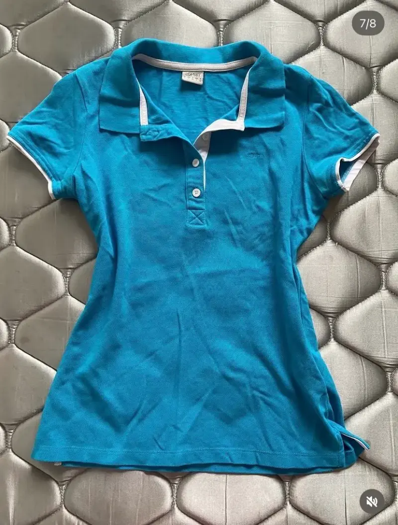 Polera polo azul para mujer Esprit