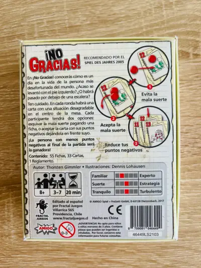 Juego de Mesa ¡No Gracias! Estrategia y Diversión - miniatura 2