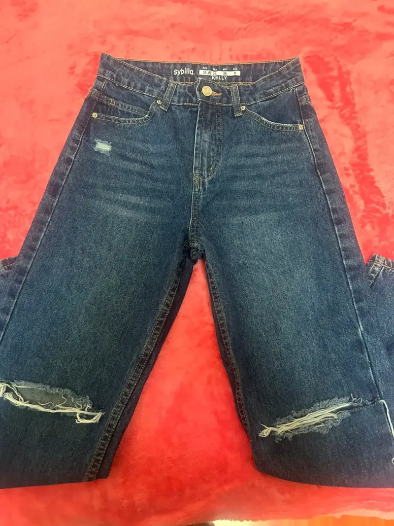 Jeans rasgados azul oscuro Sybilla para mujer - 1