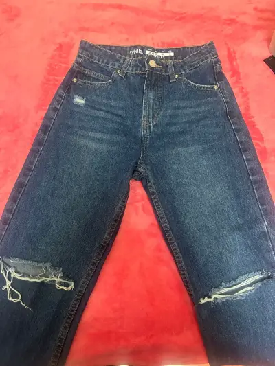 Jeans rasgados azul oscuro Sybilla para mujer - miniatura 2