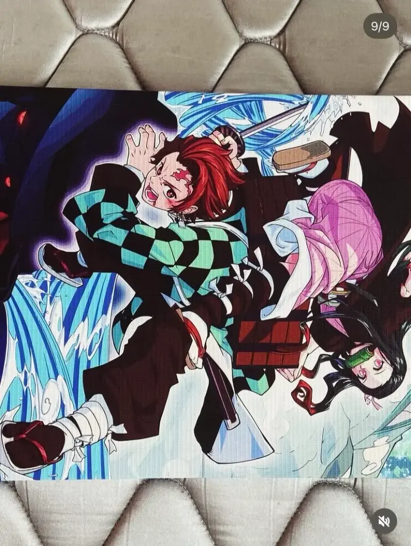 Póster de anime Demon Slayer con personajes principales