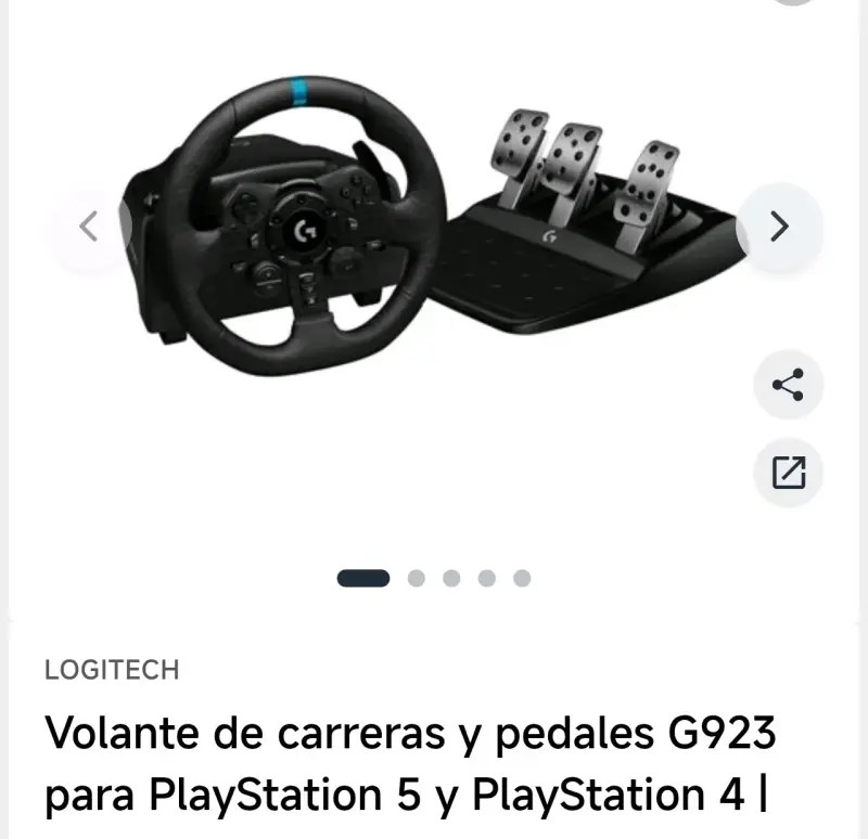 Volante y pedales Logitech G923 para PlayStation - 3