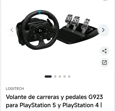 Volante y pedales Logitech G923 para PlayStation - miniatura 3