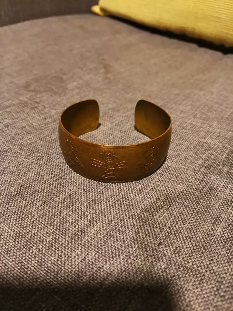 Brazalete de cobre grabado artesanal - 4