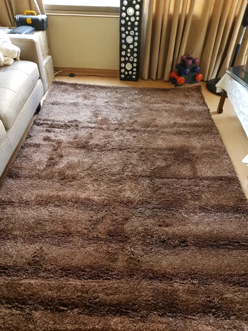 Alfombra de felpa marrón para sala - 1