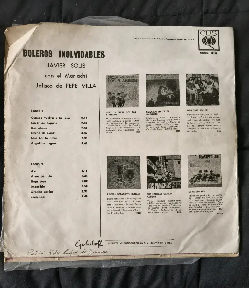Vinilo Boleros Inolvidables de Javier Solís - 2