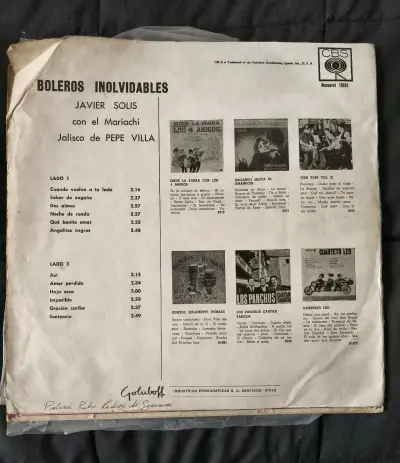 Vinilo Boleros Inolvidables de Javier Solís - miniatura 2