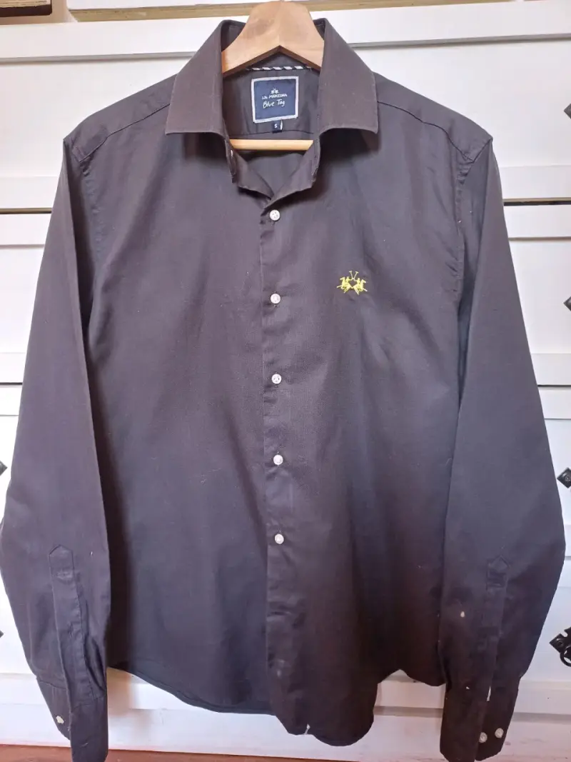 Camisa negra La Martina Blue Tag para hombre - 2