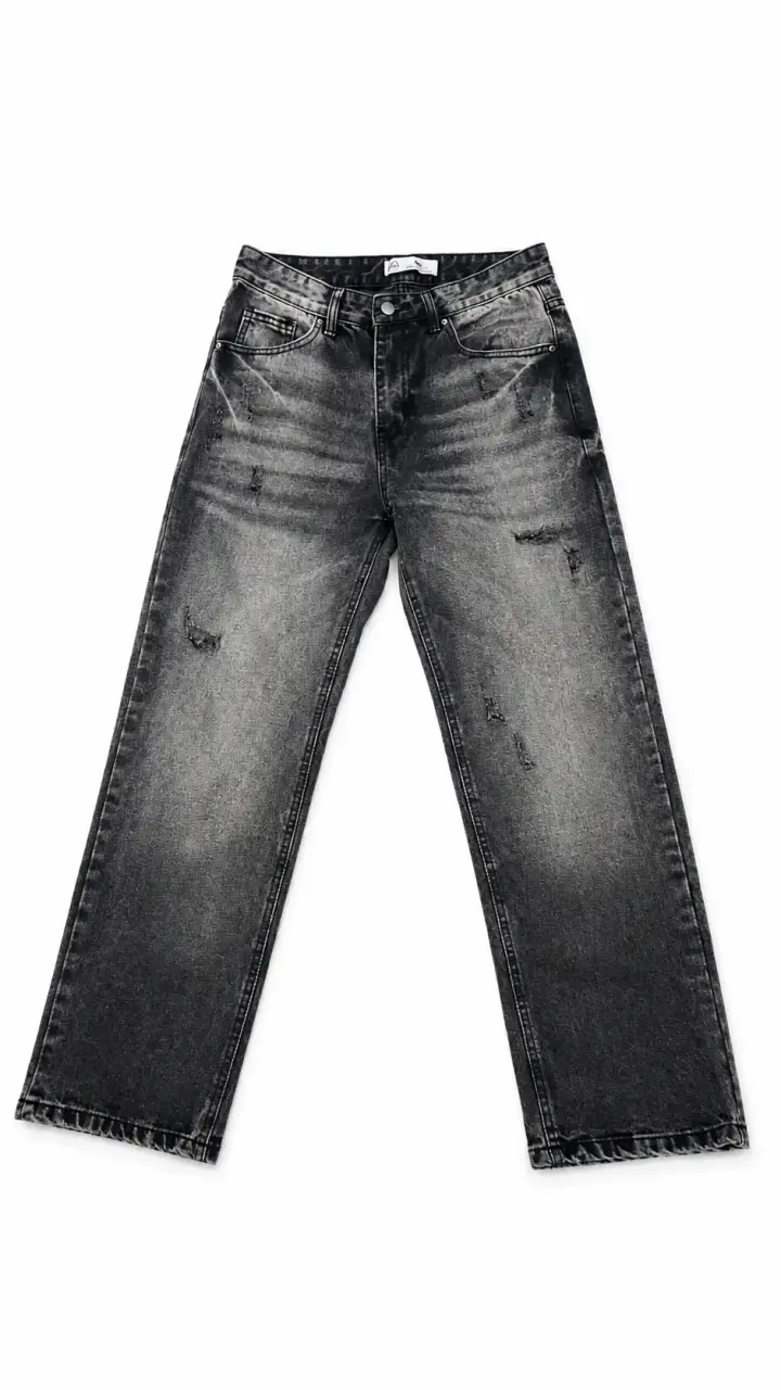 Jeans rectos desgastados para hombre - 1