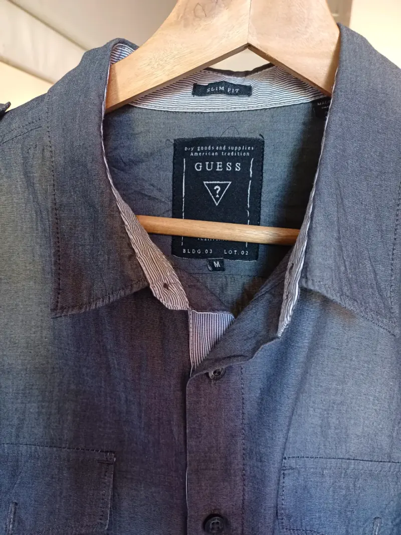 Camisa Hombre Guess Slim Fit Gris - 1