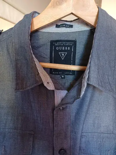 Camisa Hombre Guess Slim Fit Gris - miniatura 1