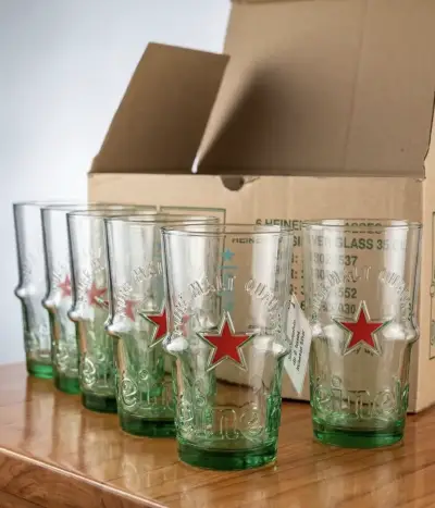 Set de 6 vasos cerveceros Heineken 350cc - miniatura 1