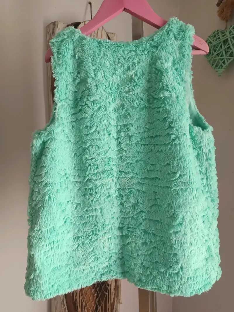 Chaleco de peluche verde menta para mujer - 2