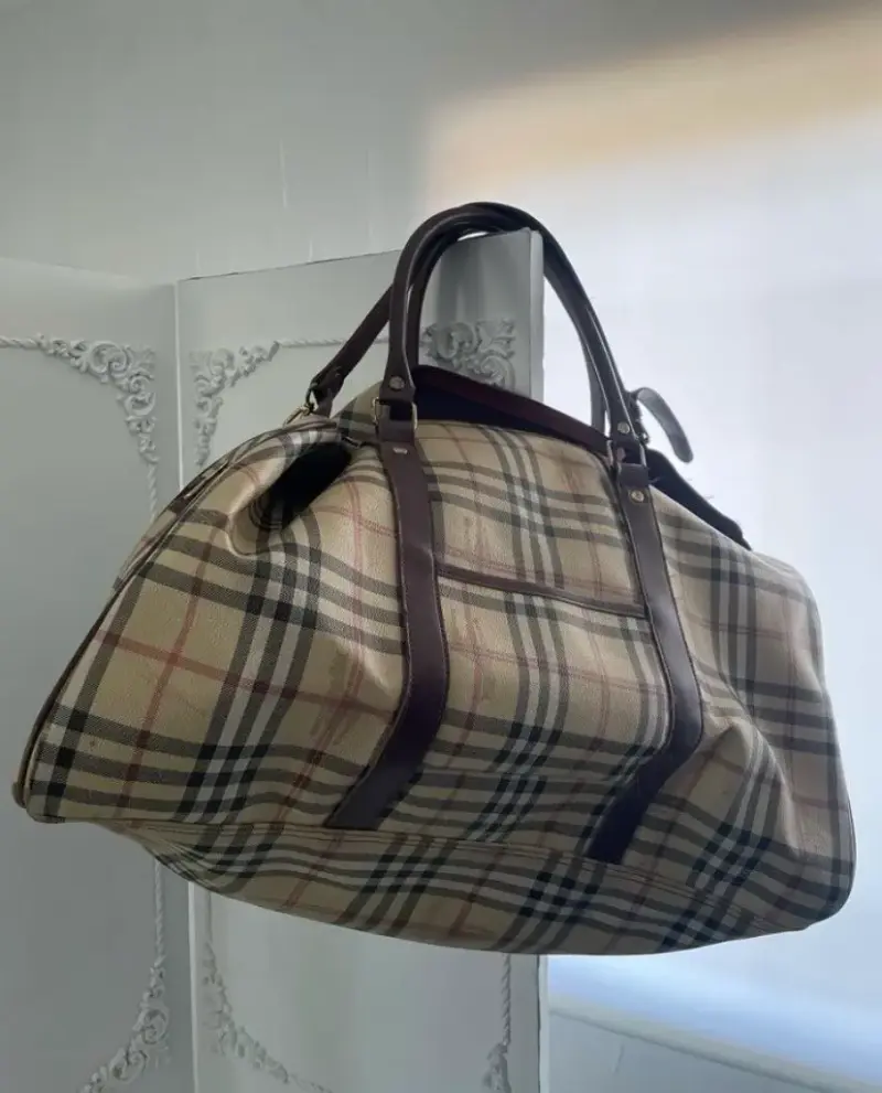 Bolso de viaje grande con diseño de cuadros - 1