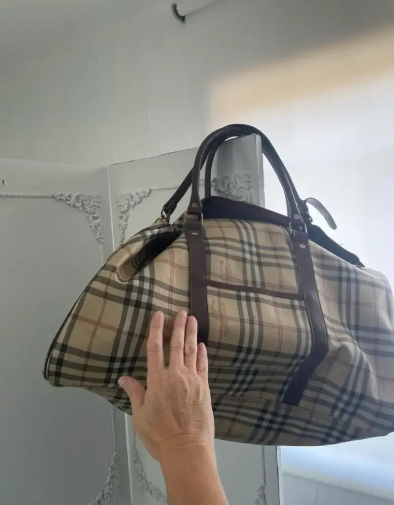 Bolso de viaje grande con diseño de cuadros - 2
