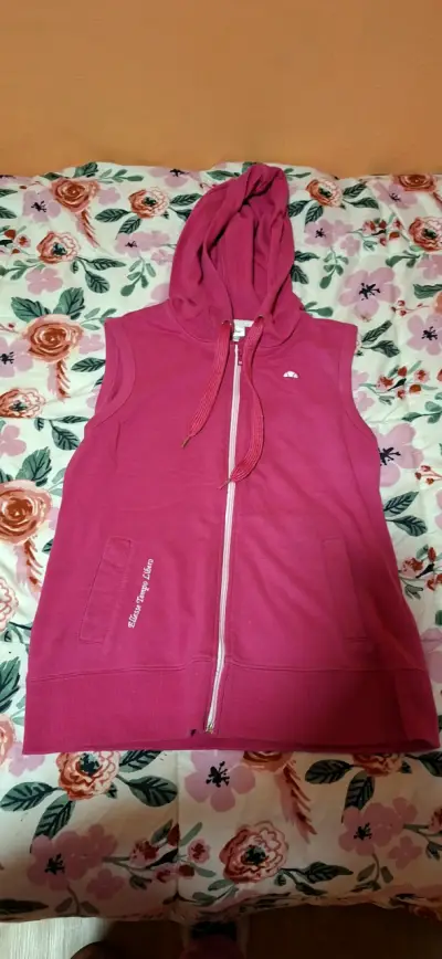 Chaleco sin mangas Ellesse rosa con capucha - miniatura 1