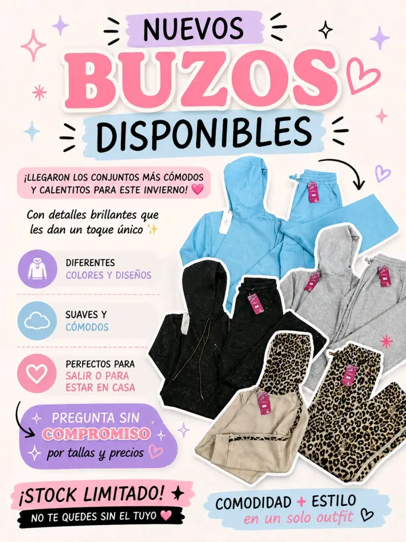 Conjunto de buzos cómodos y cálidos para invierno