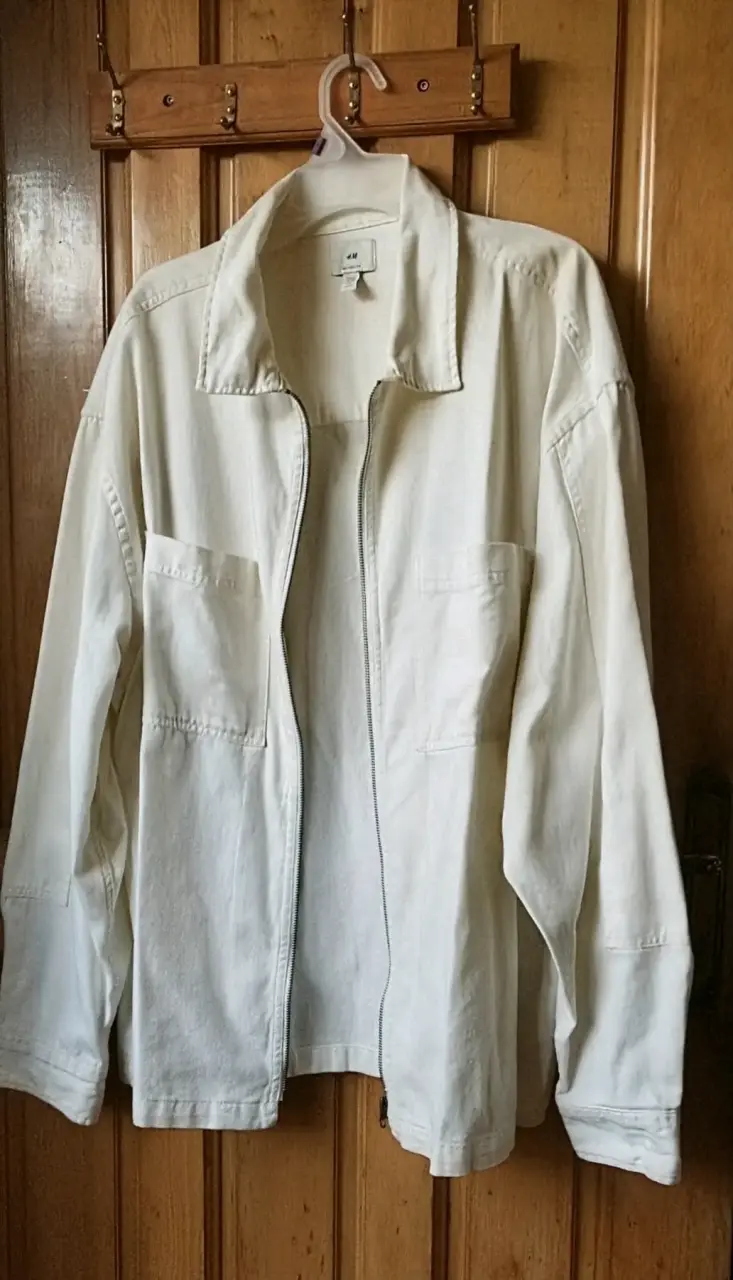 Chaqueta blanca de algodón con cierre - 2