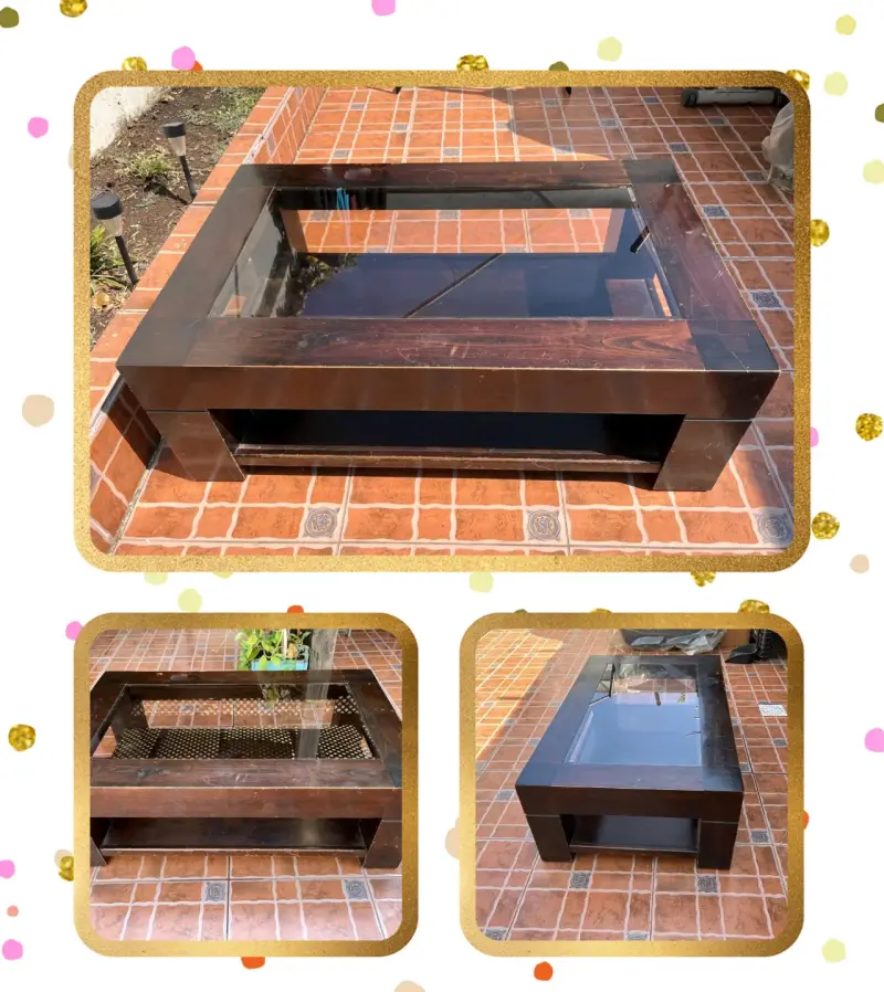 Mesa de Centro de Madera con Vidrio - 1