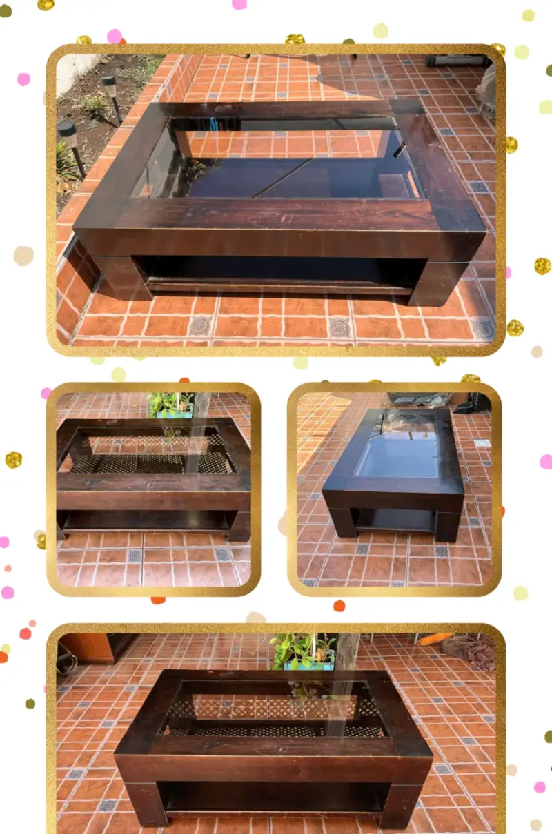 Mesa de Centro de Madera con Vidrio - 2