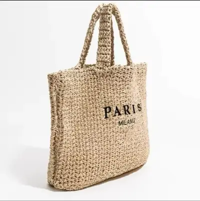 Bolso de paja estilo shopper Paris Milano - miniatura 2