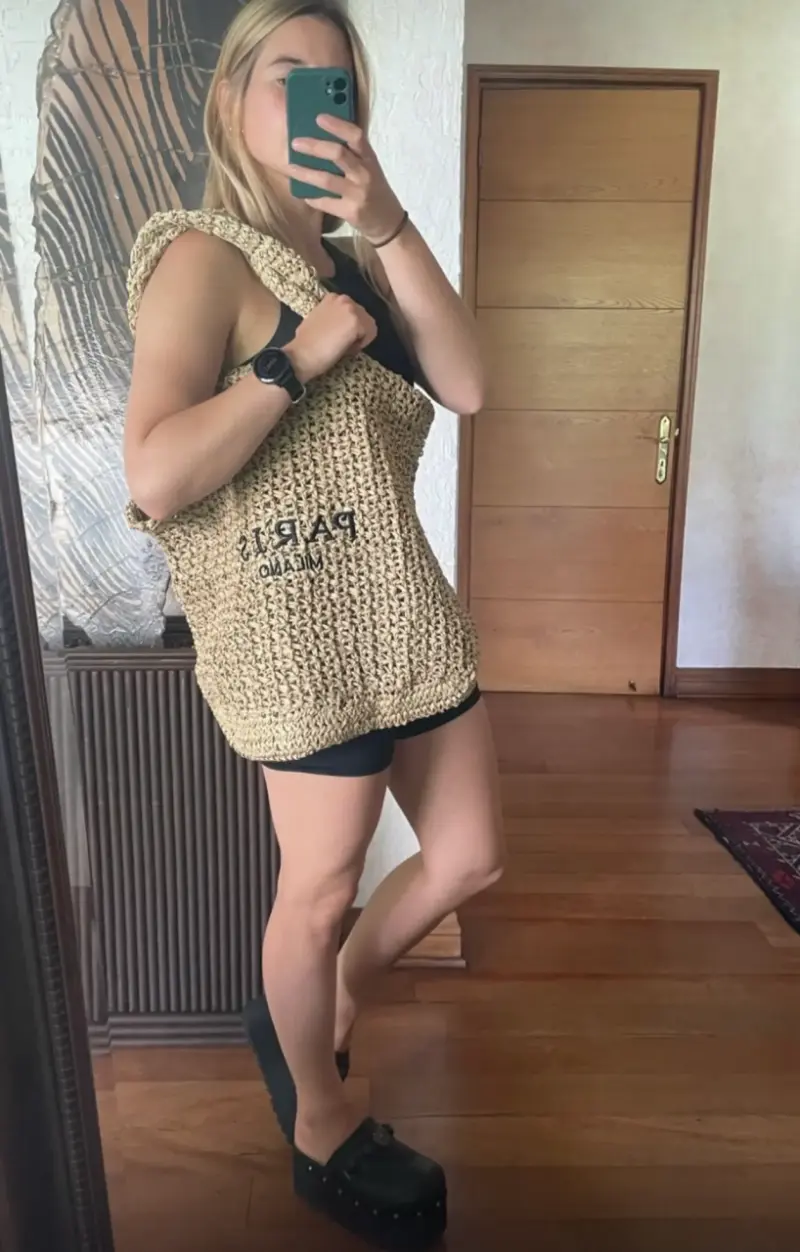 Bolso de paja estilo shopper Paris Milano - 3