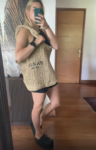Bolso de paja estilo shopper Paris Milano - miniatura 3