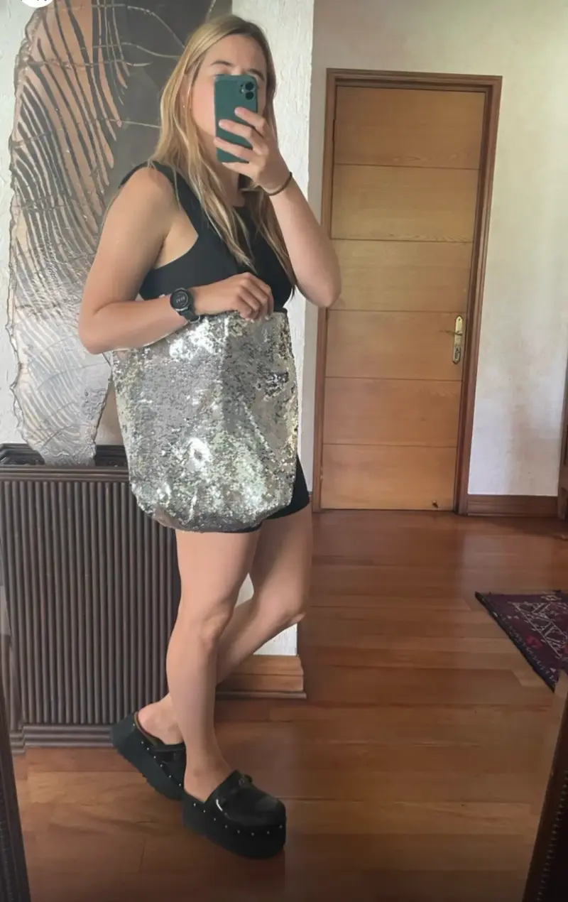 Bolso de lentejuelas plateadas Rosma - 2
